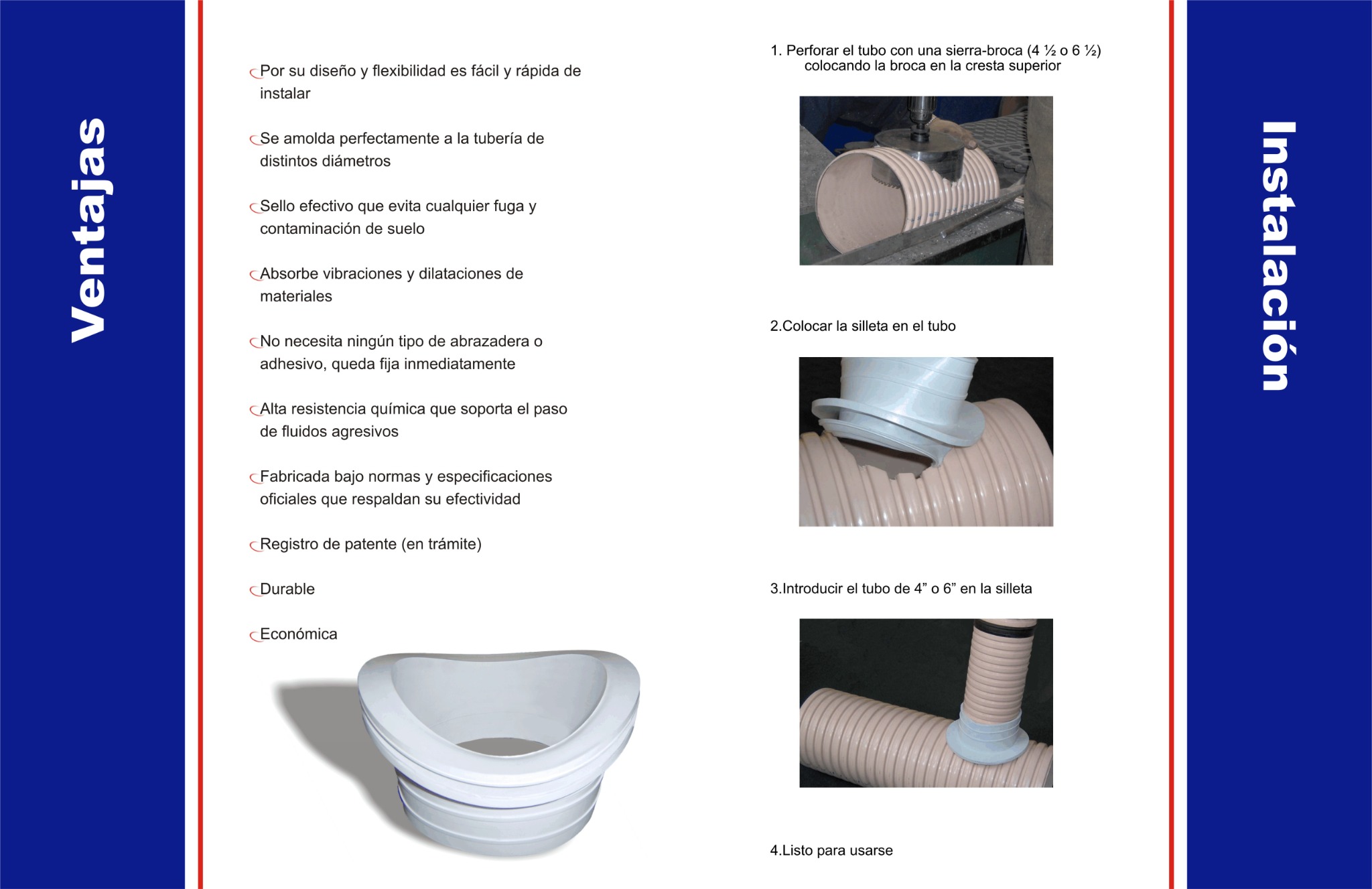 Folleto original de ventajas e instalación de la silleta